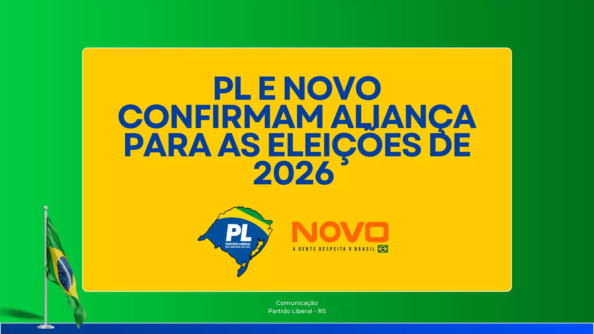 PL e NOVO confirmam aliança para as eleições de 2026